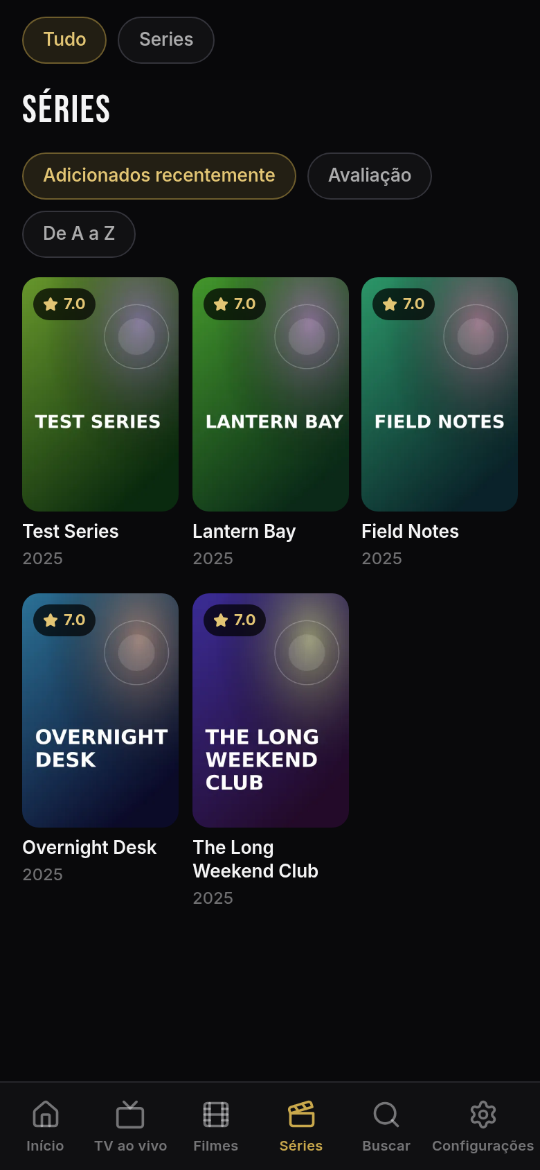 ORM Player em um celular (conteúdo de demonstração)